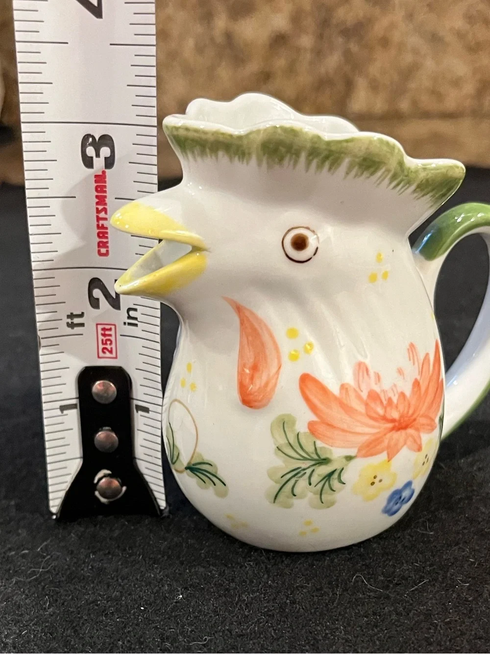 Hand-Painted Floral Porcelain Mini Rooster Creamer - Vase by Andrea by Sadek